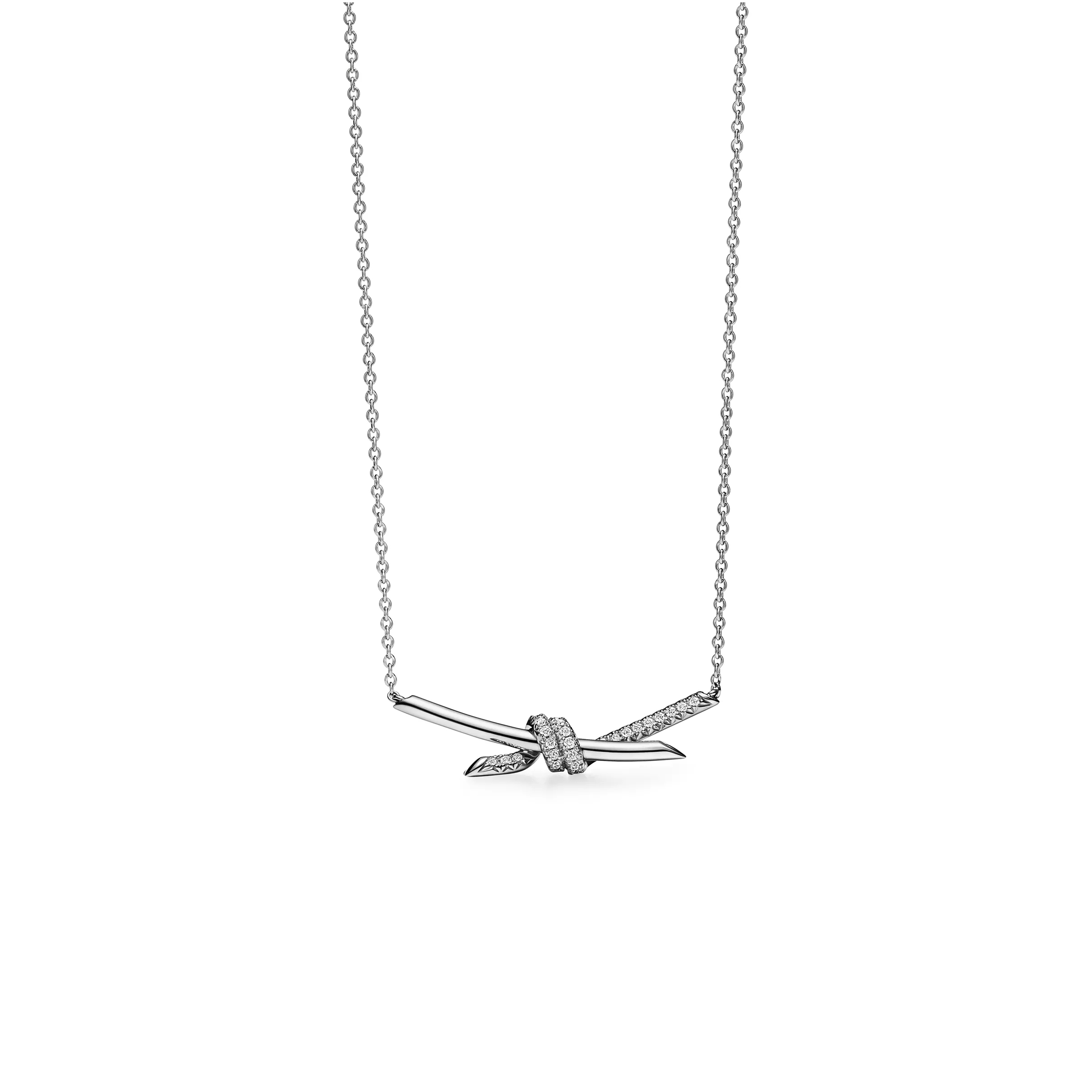 TIFFANY PENDANT IN WHITE GOLD WITH DIAMONDS 70300362
